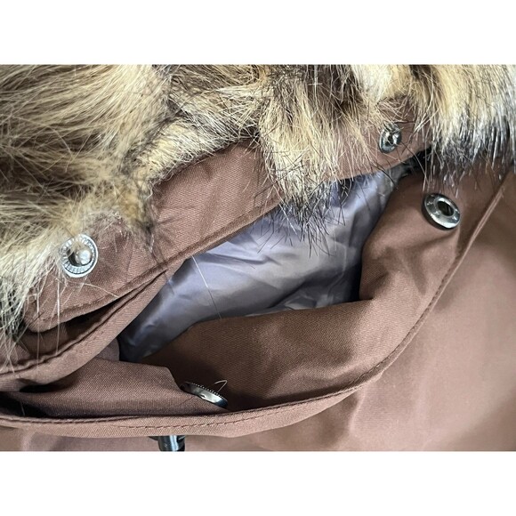 Moosejaw Down Parka Men's Hooded Fur Lined Mid-Length Snow Jacket Coat - Picture 14 of 14